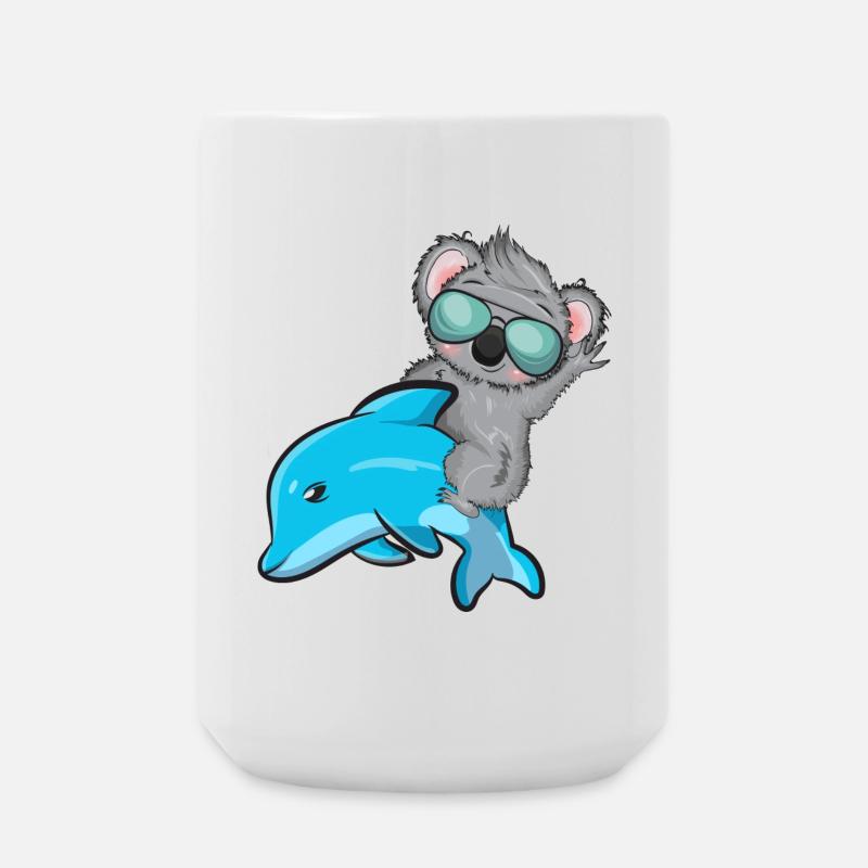 Koala and Delfin - Large Mug 440 ml - white