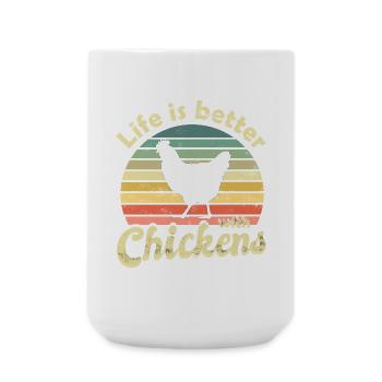 Chicken Chickens - Large Mug 440 ml - white - Front