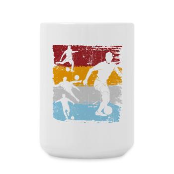 Farbblock-Fußball-Silhouetten - Große Tasse 440 ml - Weiß - Vorne