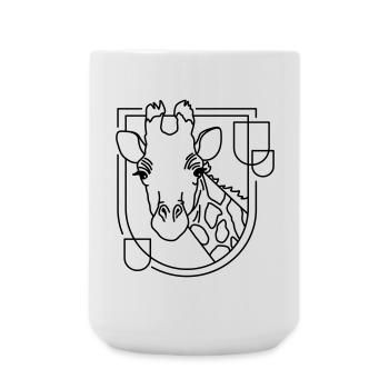 Girafe en forme géométrique - Conception d’art au trait - Grande tasse 440 ml - blanc - Devant
