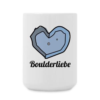 boulderliebe blau text - Große Tasse 440 ml - Weiß - Vorne