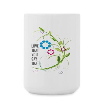 love Liebe Blumenranke - Große Tasse 440 ml - Weiß - Vorne