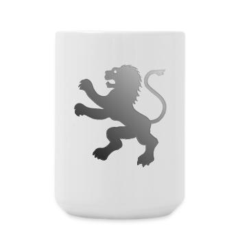 Lion embossed Heraldic animal - Large Mug 440 ml - white - Front