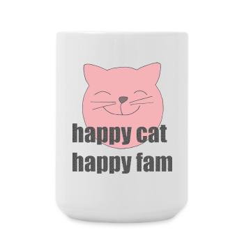 Chat heureux - Grande tasse 440 ml - blanc - Devant