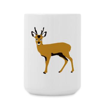 Cerf stylisé orange - Grande tasse 440 ml - blanc - Devant
