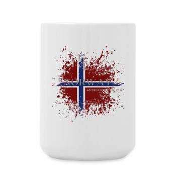 Flag of Norway grunge - Large Mug 440 ml - white - Front
