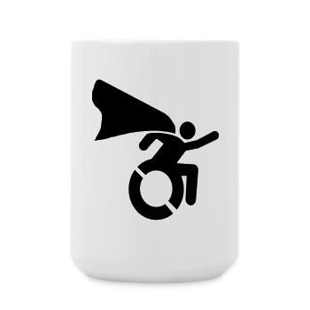 Super wheelchair hero man / woman with cape* - Large Mug 440 ml - white - Front
