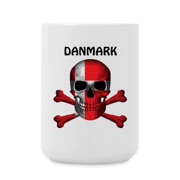 Skull Jolly Roger Pirate Flag Danmark R6Z - Large Mug 440 ml - white - Front