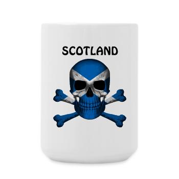 Skull Jolly Roger Pirate Flag Scotland R6Z - Large Mug 440 ml - white - Front