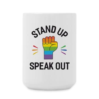 Pride Month - Steh auf. Sprechen Sie sich aus. - Große Tasse 440 ml - Weiß - Vorne