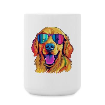 Vibrant Sunglass Pup - Large Mug 440 ml - white - Front