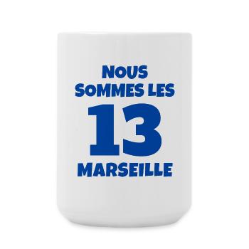 Marseille. je suis Marseillais. 13 - Grande tasse 440 ml - blanc - Devant