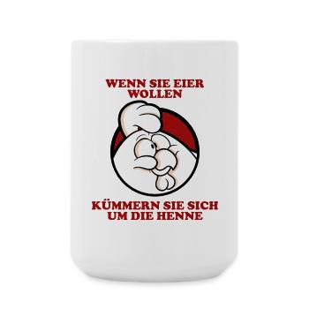 Kümmern Sie sich um die Henne 2 - Große Tasse 440 ml - Weiß - Vorne