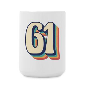 Vintage Retro T-Shirt Number 61 Sixty One - Large Mug 440 ml - white - Front