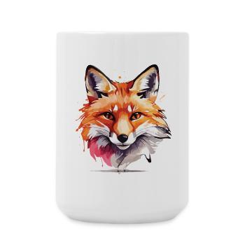 Aquarell Fuchs - Große Tasse 440 ml - Weiß - Vorne