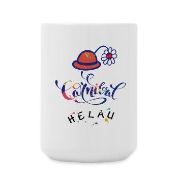 Karneval Fasching Konfetti - Große Tasse 440 ml - Weiß - Vorne