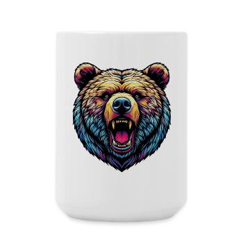 Ours féroce en colère - Grande tasse 440 ml - blanc - Devant