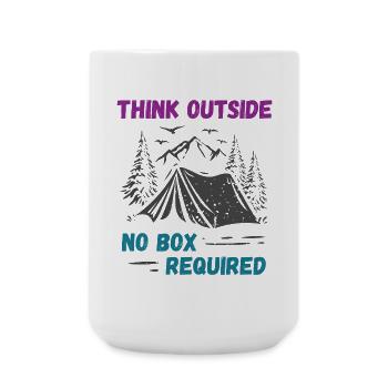 Camping, Wandern, Wald - Think outside, no box re - Große Tasse 440 ml - Weiß - Vorne