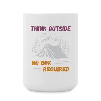 Camping, Wandern, Wald - Denken Sie über den Tellerrand hinaus - Große Tasse 440 ml - Weiß - Vorne