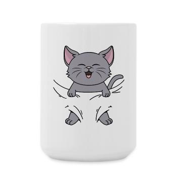 Chats, bébé chat, chaton, bébé chaton, bébé chat - Grande tasse 440 ml - blanc - Devant