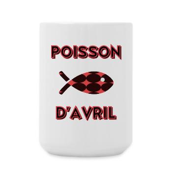 POISSON. POISSON D'AVRIL - Grande tasse 440 ml - blanc - Devant