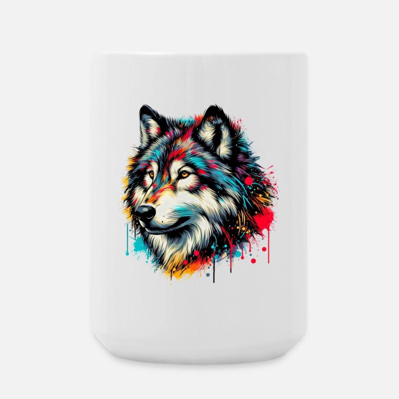 Wolf - Große Tasse 440 ml - Weiß