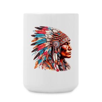 American Indian American Red Skin - Large Mug 440 ml - white - Front