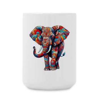 Elefant - Große Tasse 440 ml - Weiß - Vorne
