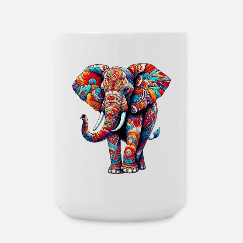 Elefant - Große Tasse 440 ml - Weiß