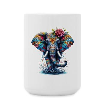 Elefant - Große Tasse 440 ml - Weiß - Vorne