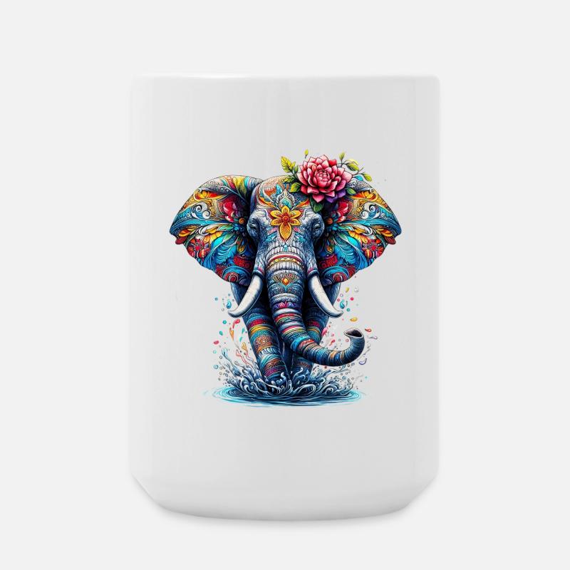 Éléphant - Grande tasse 440 ml - blanc