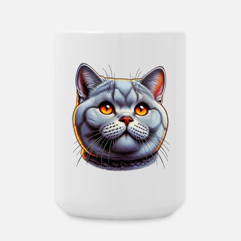 Britisch Kurzhaar Katze - Große Tasse 440 ml - Weiß