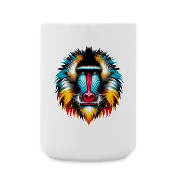Mandrill-Affe - Große Tasse 440 ml - Weiß - Vorne