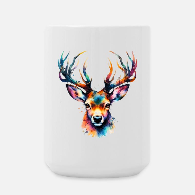 Hirsch - Große Tasse 440 ml - Weiß