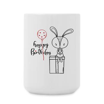 Happy Birthday - Große Tasse 440 ml - Weiß - Vorne
