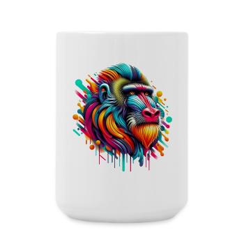 Mandrill-Affe - Große Tasse 440 ml - Weiß - Vorne