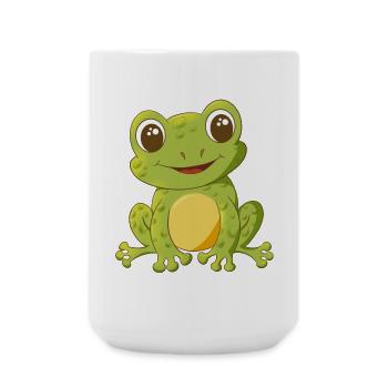 niedlich lächelnder Comic Frosch - Große Tasse 440 ml - Weiß - Vorne
