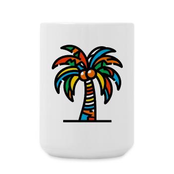 Palme - Große Tasse 440 ml - Weiß - Vorne