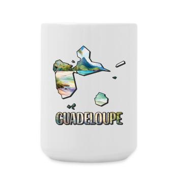 Watercolor Map Guadeloupe - Large Mug 440 ml - white - Front