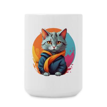 Stylish Urban Feline - Large Mug 440 ml - white - Front