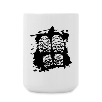 Twin Trails - Shoe Prints [Black] - Large Mug 440 ml - white - Front