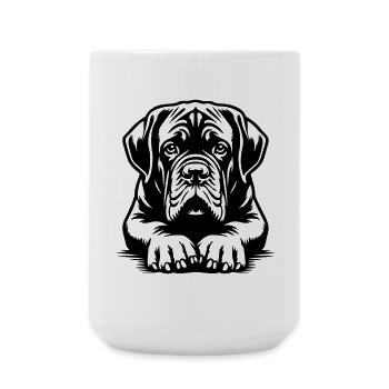 Tête de Dogue de Bordeaux avec pattes - Grande tasse 440 ml - blanc - Devant