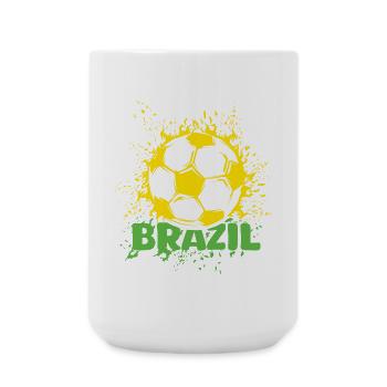 Brasilien Fußball Explosion brazil Fußballer Fan - Große Tasse 440 ml - Weiß - Vorne