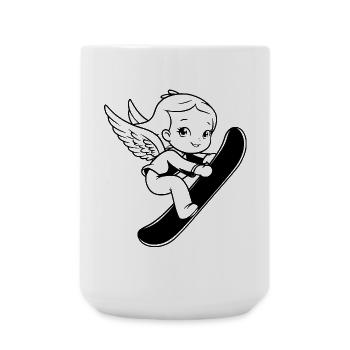 Snowboard Angel - Large Mug 440 ml - white - Front