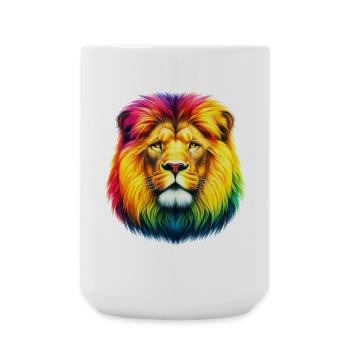 Löwe - Große Tasse 440 ml - Weiß - Vorne