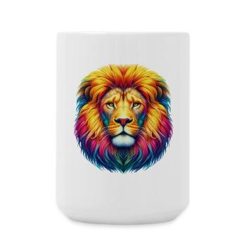 Löwe - Große Tasse 440 ml - Weiß - Vorne