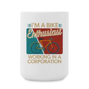 Bike Enthusiast Firmenleben - Große Tasse 440 ml - Weiß - Vorne