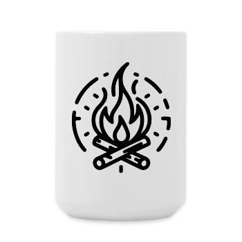 Lagerfeuer - Abenteurer, Wanderer, Outdoor - Große Tasse 440 ml - Weiß - Vorne
