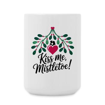 Festliches Stechpalmenherz-Design - Große Tasse 440 ml - Weiß - Vorne