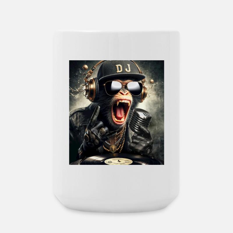 DJ Affe - Große Tasse 440 ml - Weiß